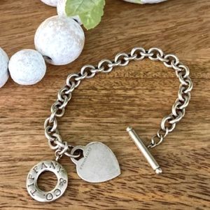 Tiffany & Co. 7.5” Heart Tag Toggle Bracelet Sterling Silver